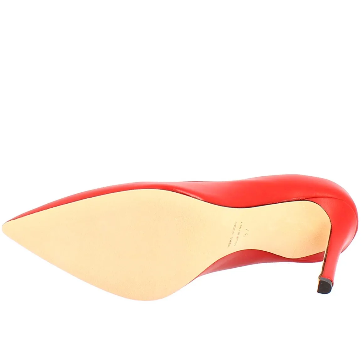Décolleté Con Tacco Alto Eleganti Da Donna Fatte A Mano In Pelle Rossa