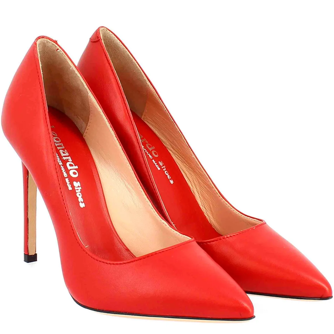 Décolleté Con Tacco Alto Eleganti Da Donna Fatte A Mano In Pelle Rossa