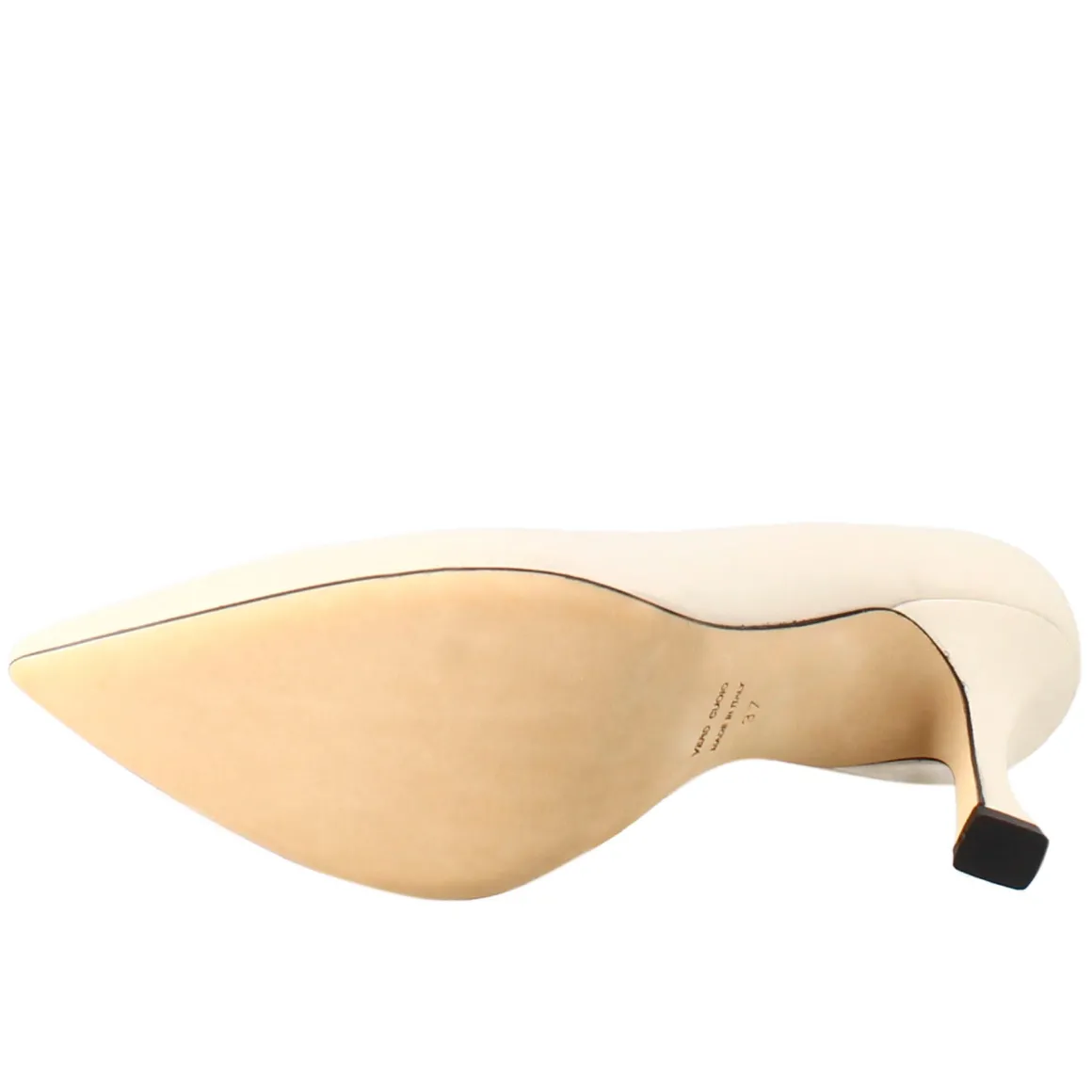 Décolleté Da Donna In Pelle Colore Beige A Punta