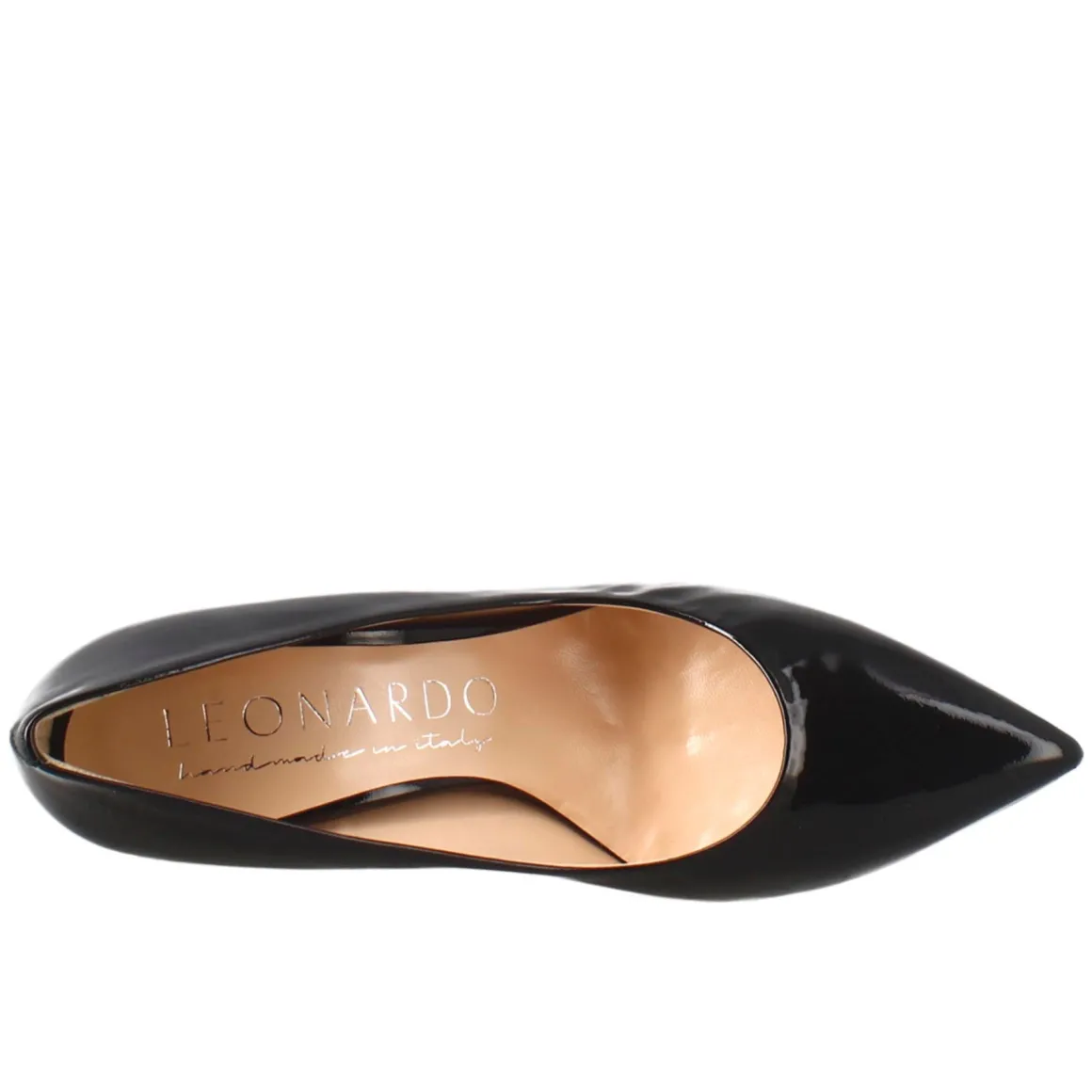 Décolleté Da Donna In Pelle Verniciata Colore Nero A Punta