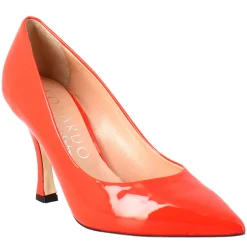 Décolleté Da Donna In Pelle Verniciata Colore Rosso A Punta