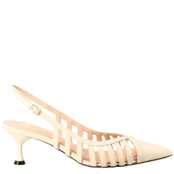 Décolleté Da Donna In Pelle Verniciata Colore Beige A Punta