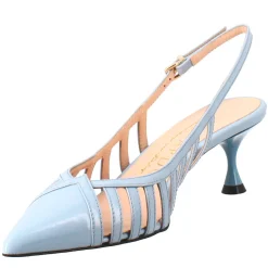 Décolleté Da Donna In Pelle Verniciata Celeste A Punta