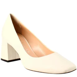 Décolleté Da Donna In Pelle Beige A Punta Squadrata