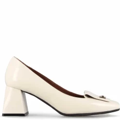 Décolleté Elegante Da Donna In Pelle Colore Bianco E Punta Quadrata