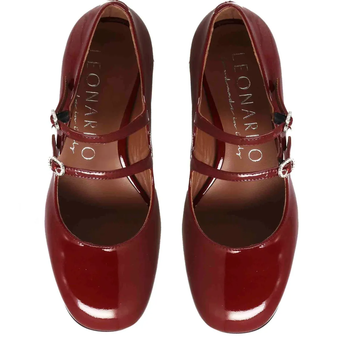 Décolleté Mary Jane In Pelle Verniciata Colore Bordeaux
