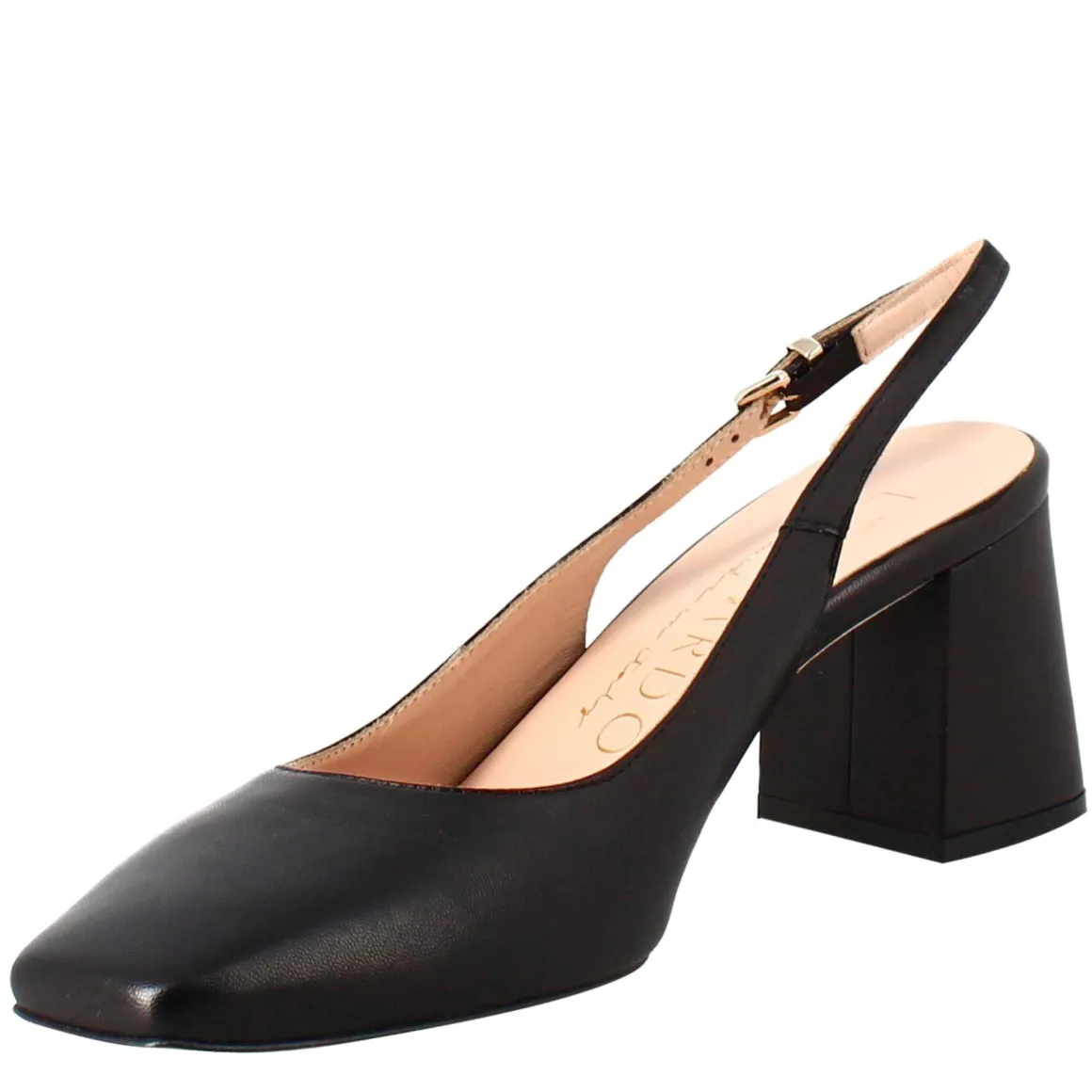 Décolleté Slingback Da Donna In Pelle Colore Nero A Punta