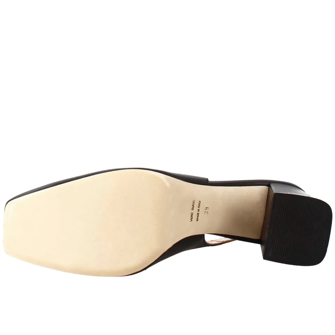 Décolleté Slingback Da Donna In Pelle Colore Nero A Punta