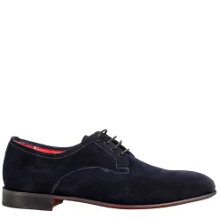 Derby Blu Elegante Da Uomo In Pelle Scamosciata