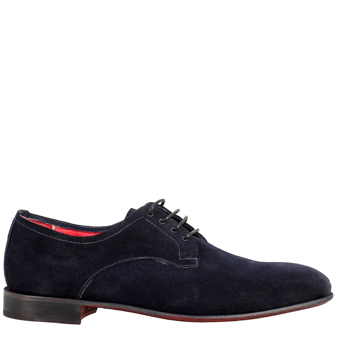 Derby Blu Elegante Da Uomo In Pelle Scamosciata