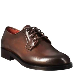Derby Da Donna In Pelle Liscia Colore Marrone Scuro