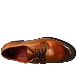 Derby Da Donna Liscio In Pelle Colore Marrone Chiaro