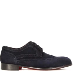 Derby Elegante Da Uomo In Pelle Scamosciata Colore Blu