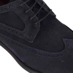 Derby Elegante Da Uomo In Pelle Scamosciata Colore Blu