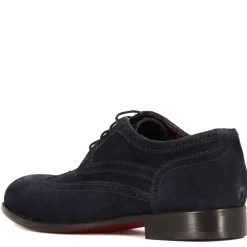 Derby Elegante Da Uomo In Pelle Scamosciata Colore Blu
