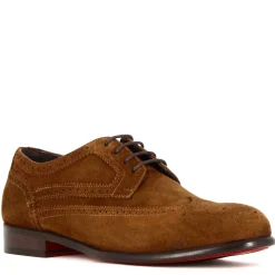 Derby Elegante Da Uomo In Pelle Scamosciata Colore Marrone