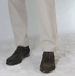 Derby Elegante Da Uomo In Pelle Scamosciata Colore Marrone Scuro