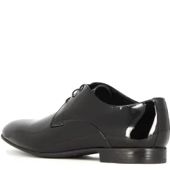Derby Elegante Da Uomo In Pelle Lucida Colore Nero