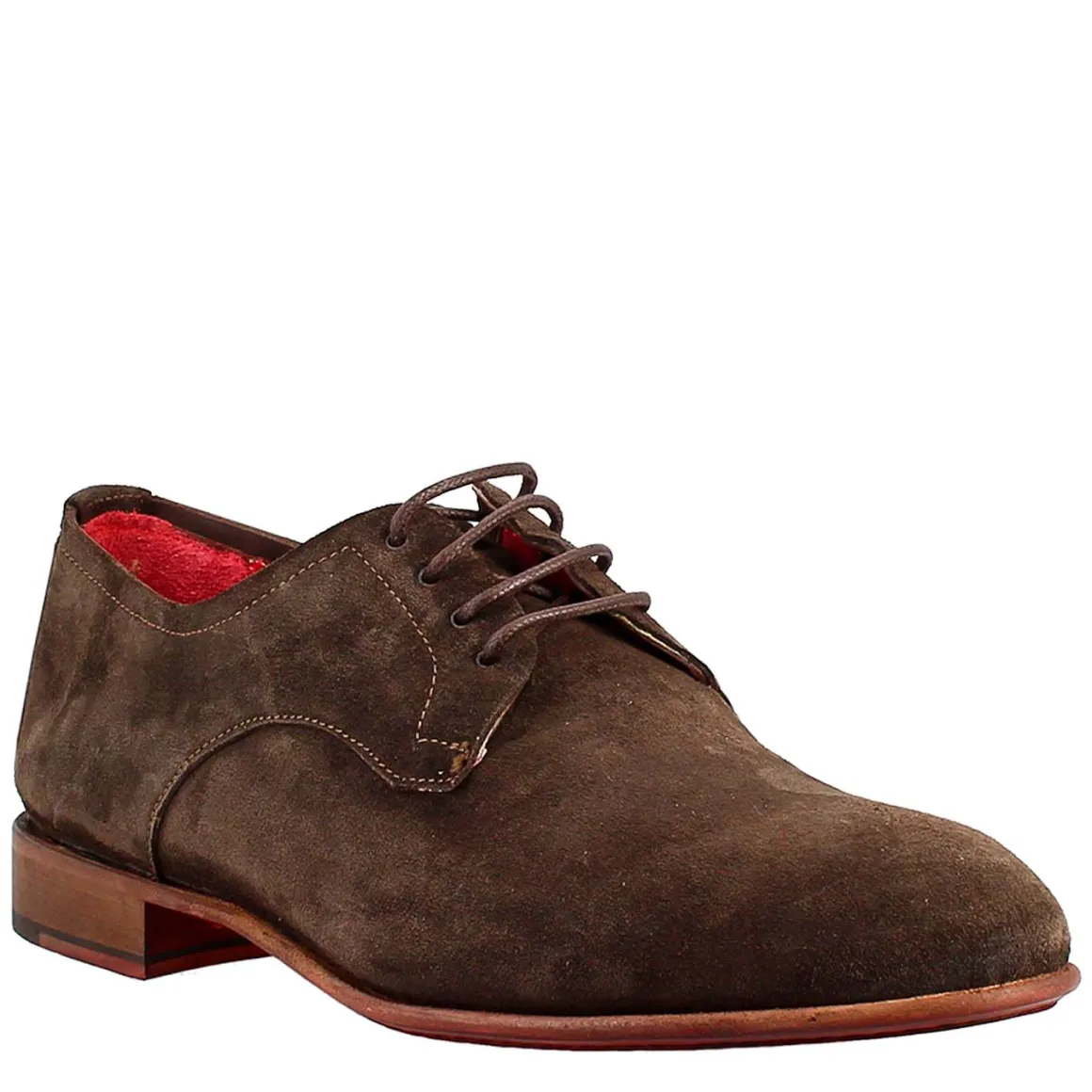 Derby Marrone Marrone Elegante Da Uomo In Pelle Scamosciata