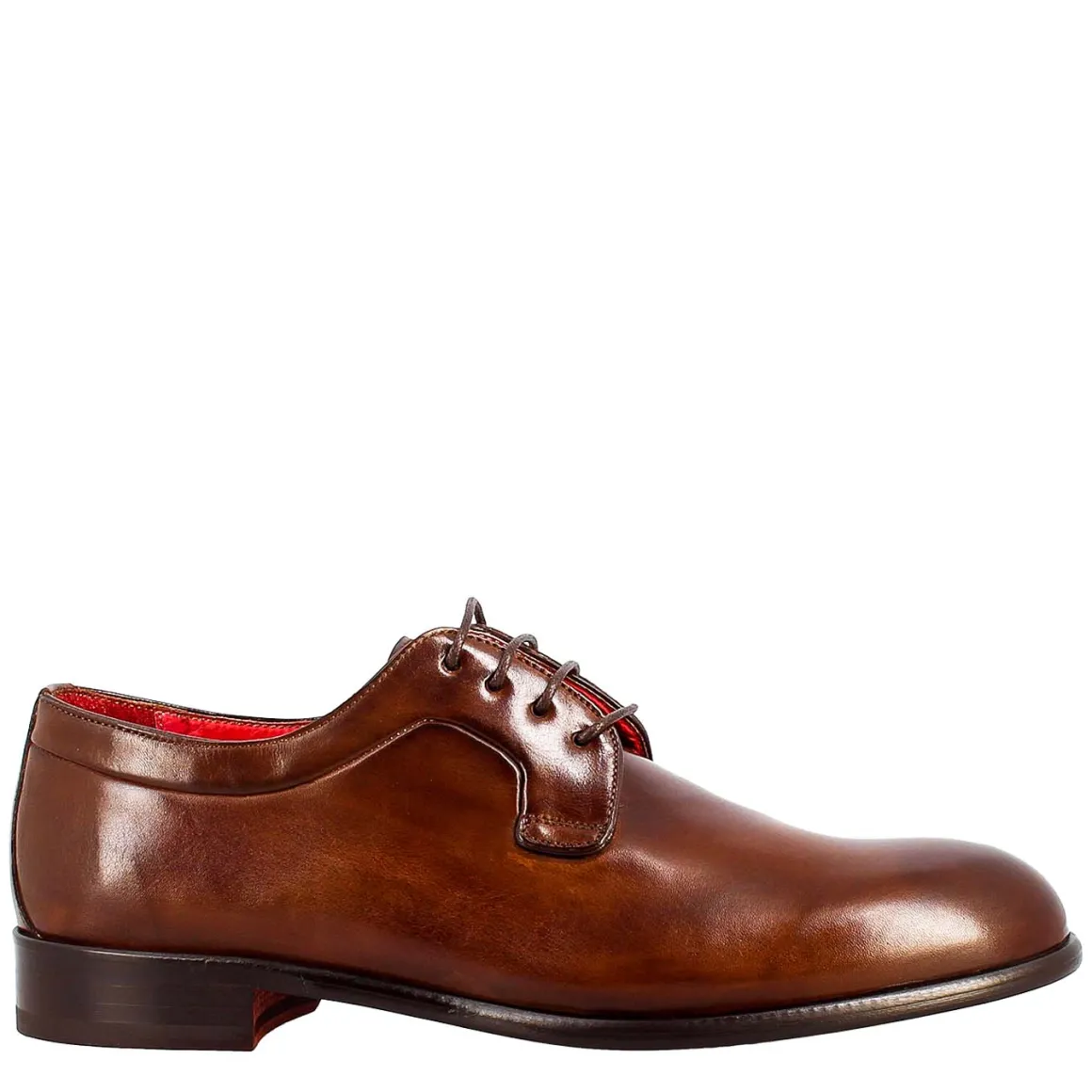 Derby Marrone Scuro Elegante Da Uomo In Pelle Liscia