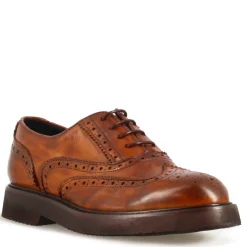 Francesina Brogue Da Donna In Pelle Colore Marrone