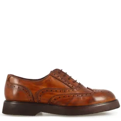 Francesina Brogue Da Donna In Pelle Colore Marrone