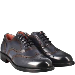 Francesina Da Donna Con Effetto Brogue In Pelle Colore Blu