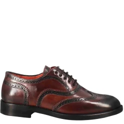 Francesina Da Donna Con Effetto Brogue In Pelle Colore Bordeaux