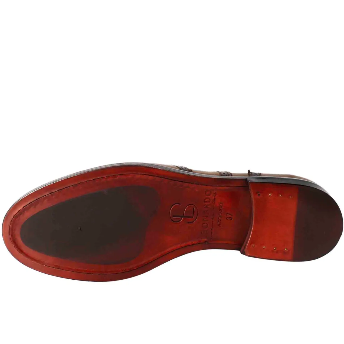 Francesina Da Donna Con Effetto Brogue In Pelle Colore Marrone Chiaro