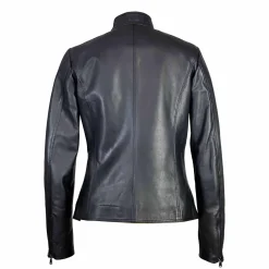 Giacca Da Donna Classica In Pelle Alta Qualità Colore Nero