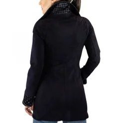 Giacca Reversibile Da Donna Fatta A Mano In Pelle Di Renna E Agnello Blu