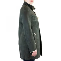 Giacca Reversibile Elegante Abois Da Donna Fatta A Mano In Pelle Grigia Con Dettagli Pitone