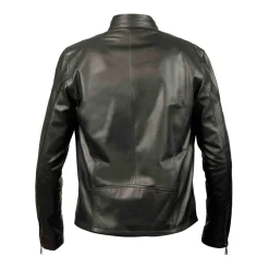 Giacca Sport In Pelle Nera Conciata Al Vegetale
