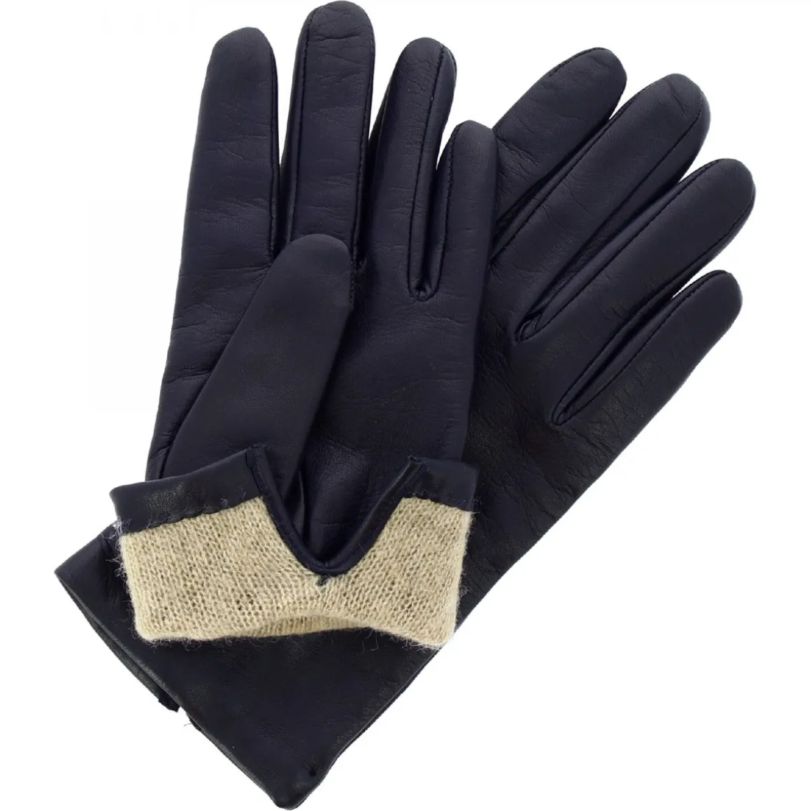 Guanti Classici Da Donna Fatti A Mano In Nappa Blu Scuro