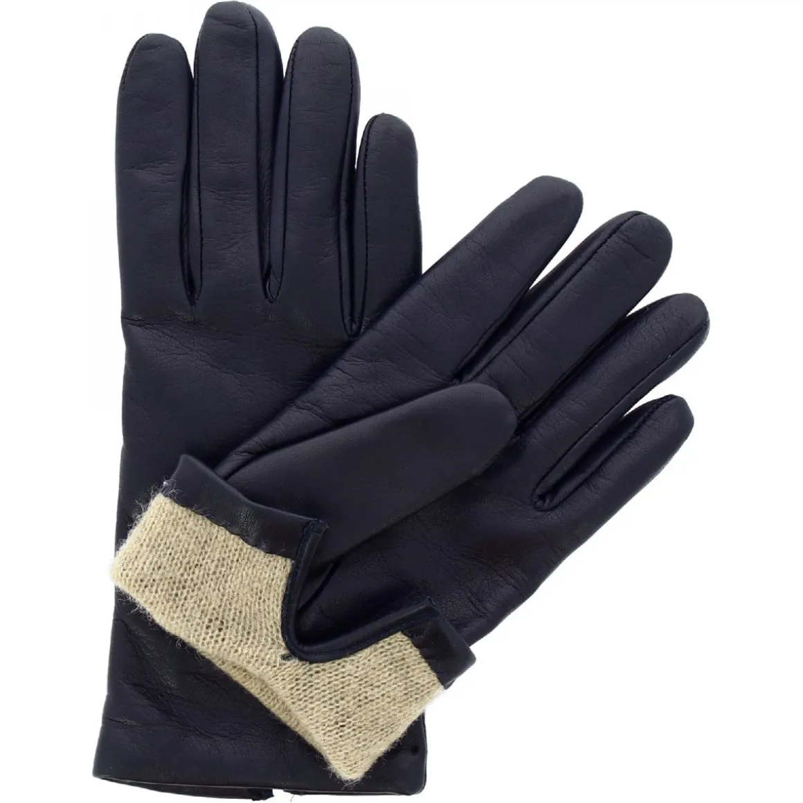 Guanti Classici Da Donna Fatti A Mano In Nappa Blu Scuro