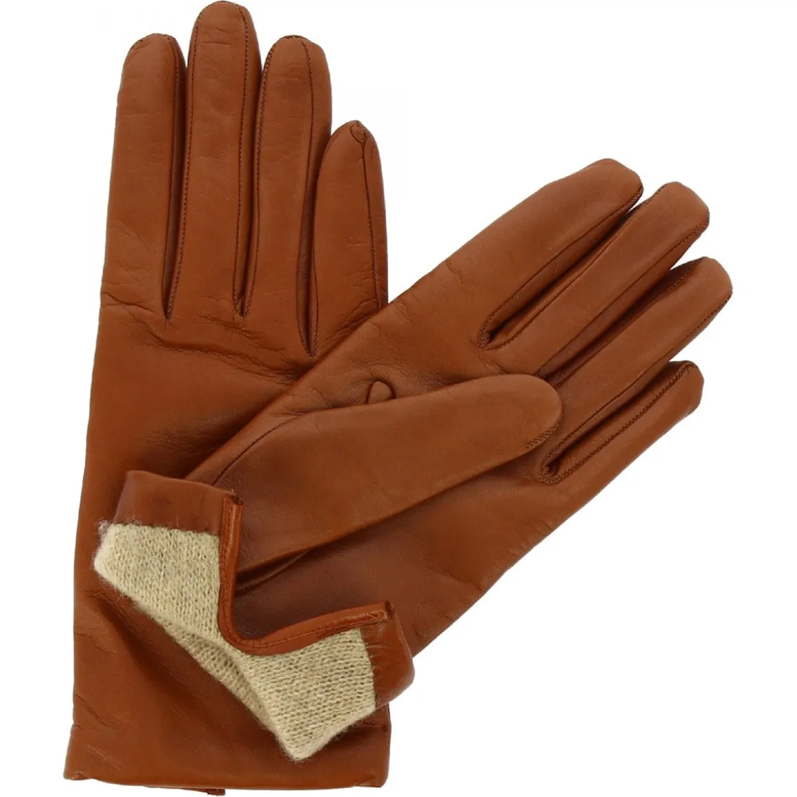 Guanti Classici Da Donna Fatti A Mano In Nappa Marrone Foderati In Cashmere