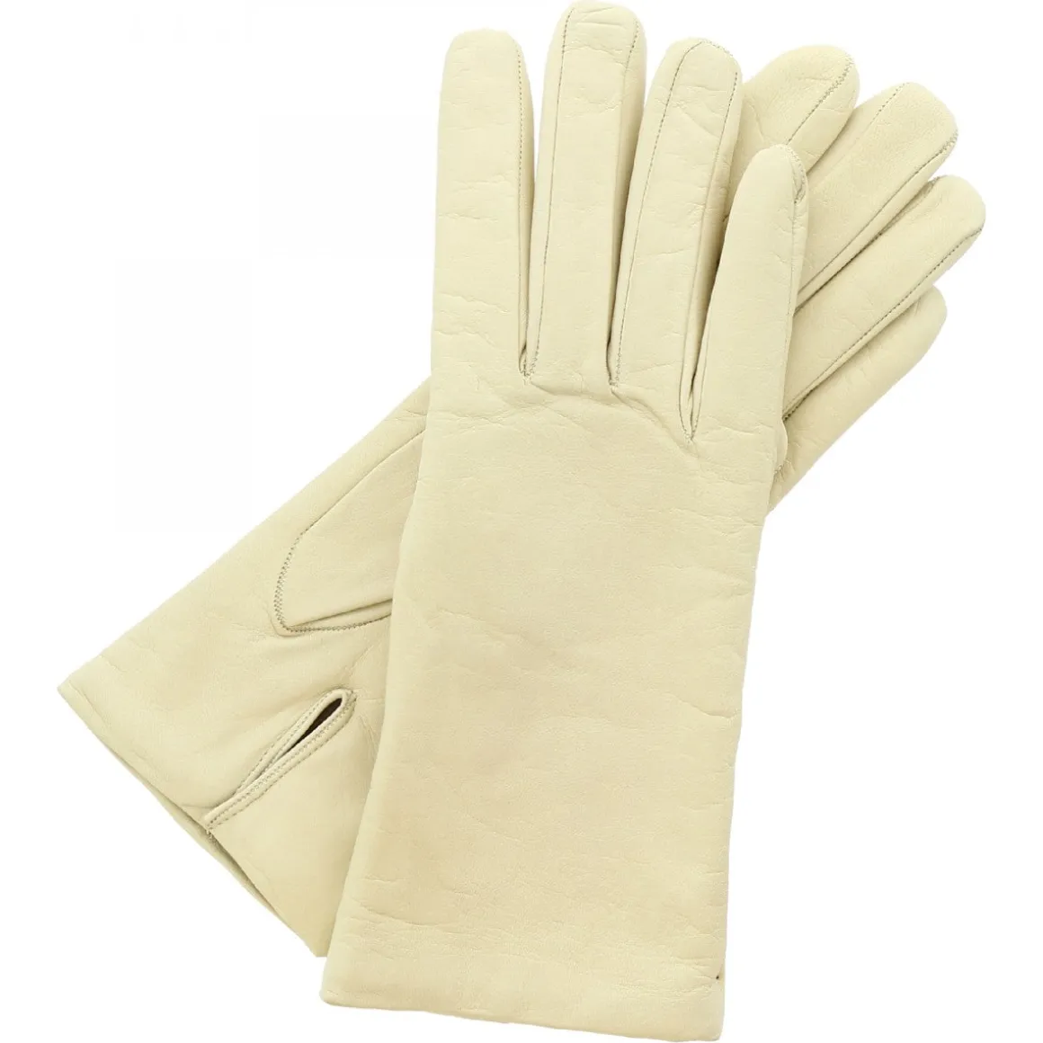 Guanti Classici Da Donna Fatti A Mano In Nappa Panna Foderati In Cashmere