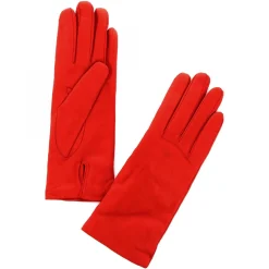 Guanti Classici Da Donna Fatti A Mano In Nappa Rossa Foderati In Cashmere