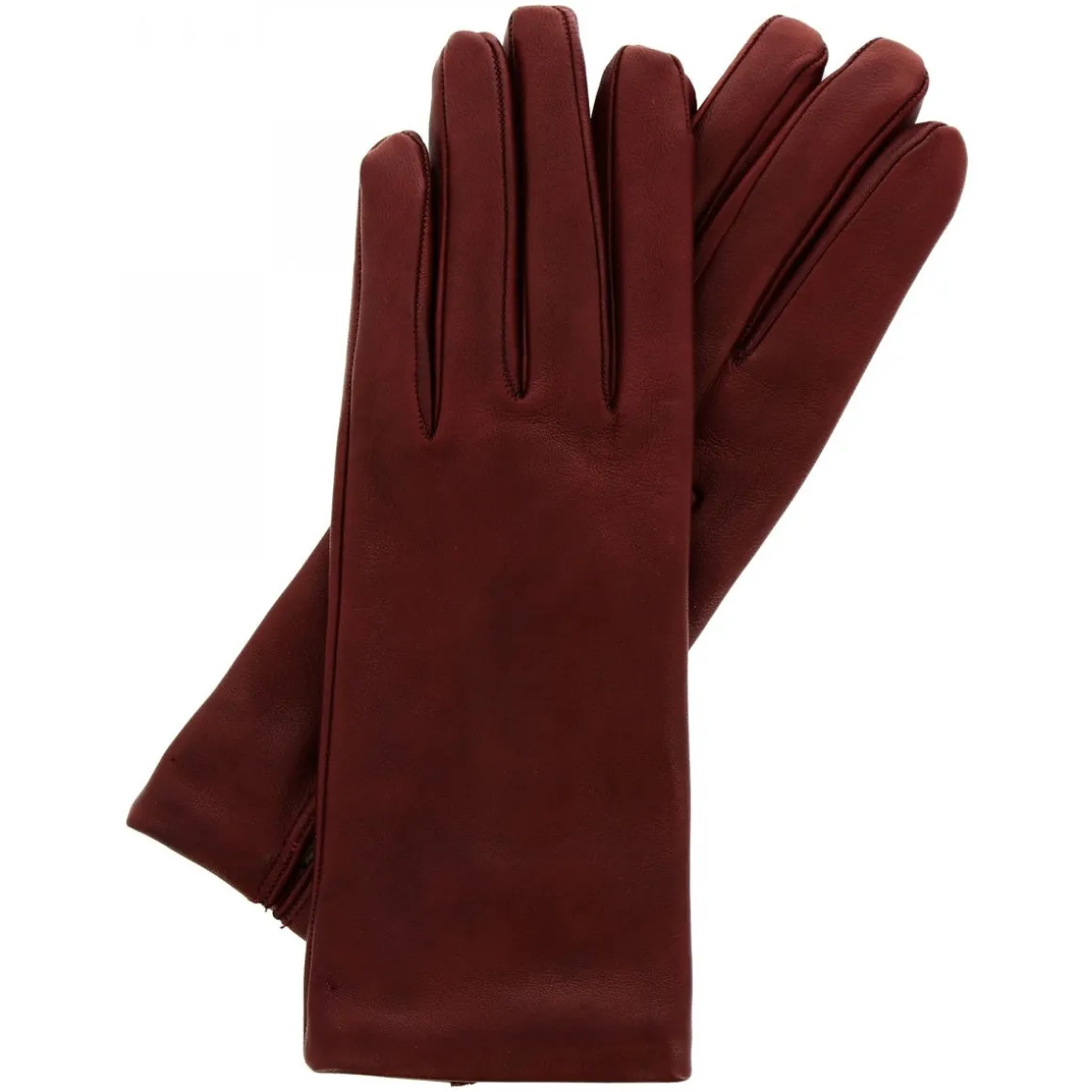 Guanti Da Donna Classici Fatti A Mano In Nappa Bordeaux Foderati In Cashmere