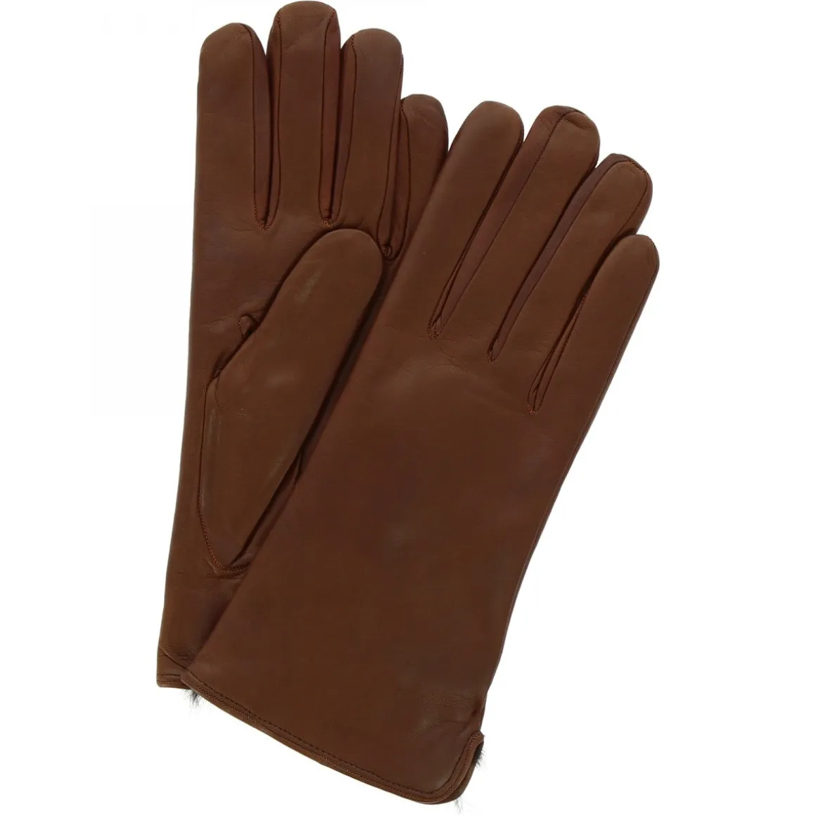 Guanti Da Donna Fatti A Mano In Nappa Marrone Con Pelliccia