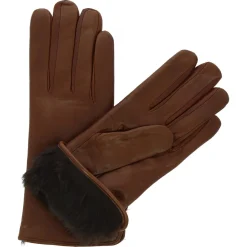 Guanti Da Donna Fatti A Mano In Nappa Marrone Con Pelliccia