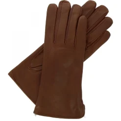 Guanti Da Donna Fatti A Mano In Nappa Marrone Con Pelliccia