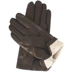 Guanti Da Uomo Fatti A Mano In Nappa Colore Marrone Foderati In Cashmere
