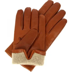 Guanti Da Uomo Fatti A Mano In Nappa Marrone Foderati In Cashmere
