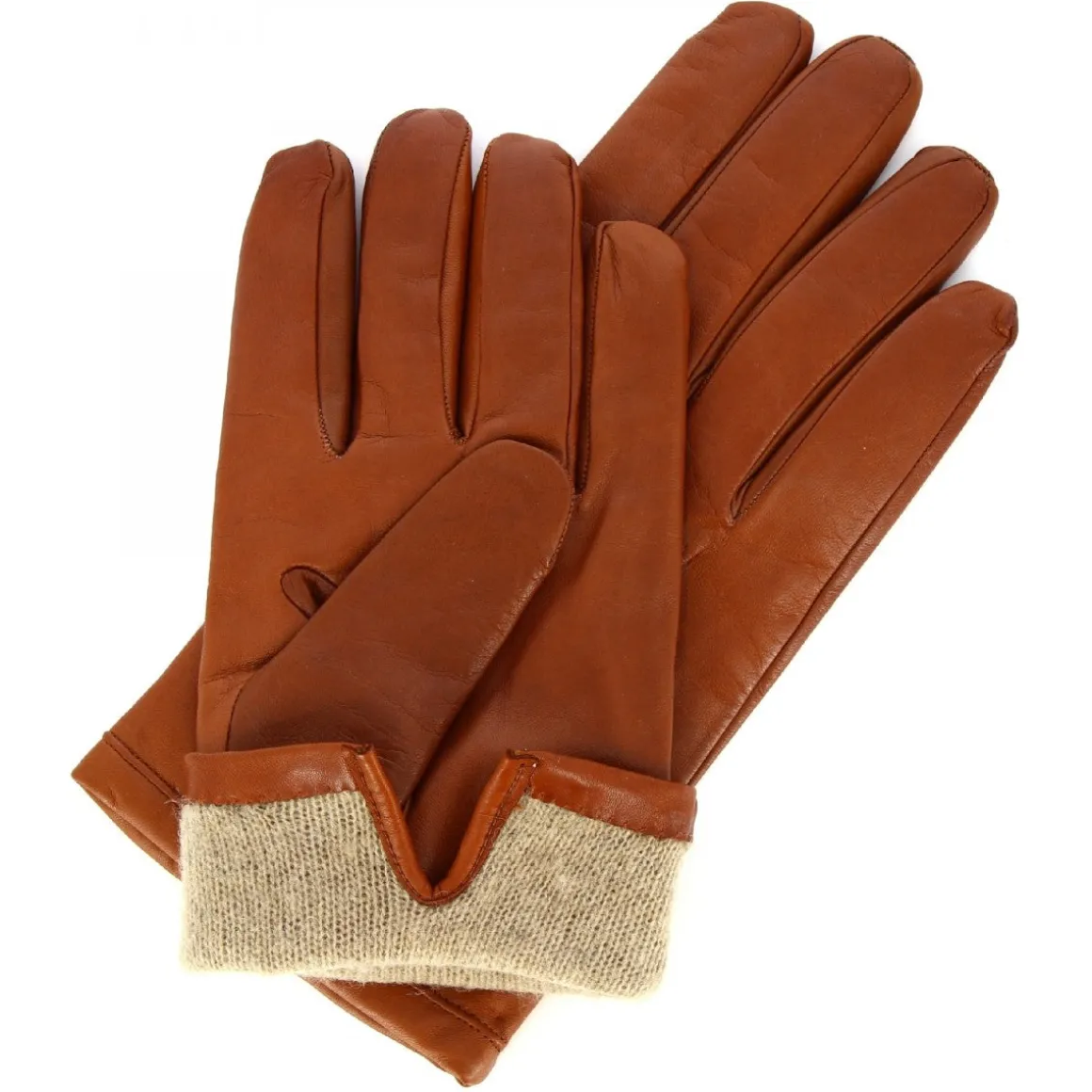 Guanti Da Uomo Fatti A Mano In Nappa Marrone Foderati In Cashmere