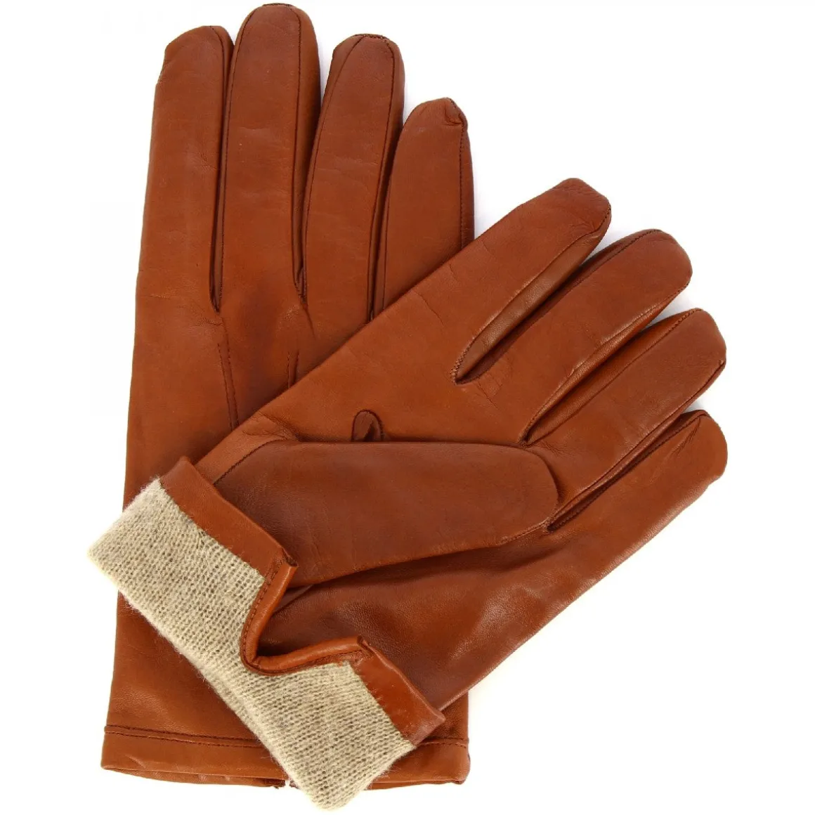Guanti Da Uomo Fatti A Mano In Nappa Marrone Foderati In Cashmere