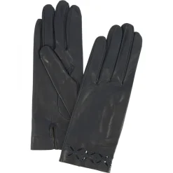 Guanti Quadrifoglio Da Donna Fatti A Mano In Nappa Blu Con Decorazione