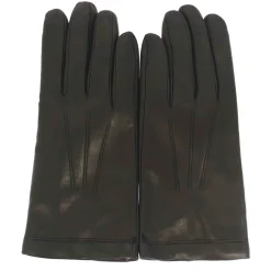 Guanto Da Uomo Nero In Pelle Colore Nero Foderato In Cashmere