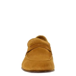 Mocassini Slip-on Da Uomo Fatti A Mano In Pelle Di Camoscio Marrone Chiaro