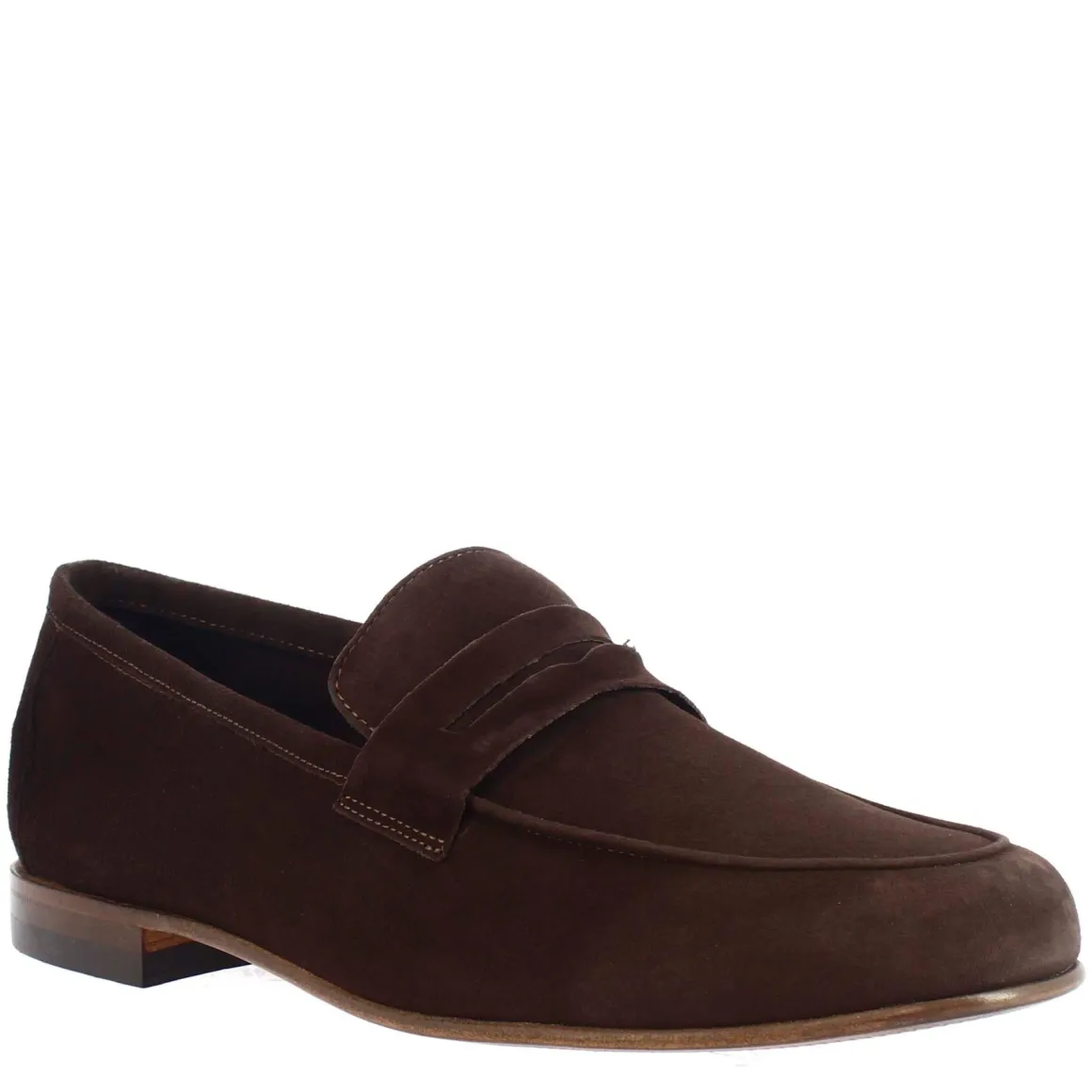 Mocassini Slip-on Da Uomo Fatti A Mano In Pelle Di Camoscio Testa Di Moro